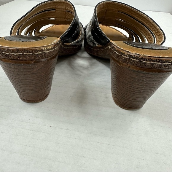 BF Betani Lightweight Black Strappy Block Heel Mules Sandals, 7.5 - Picture 4 of 13